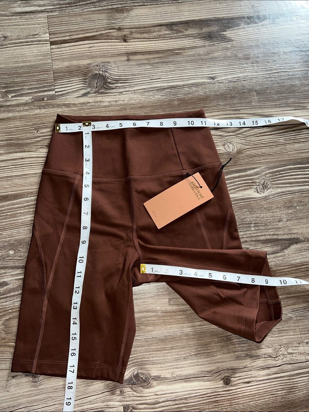 Girlfriend Collective High-Rise Bike Short Brown Size Small NWT - Picture 8 of 8